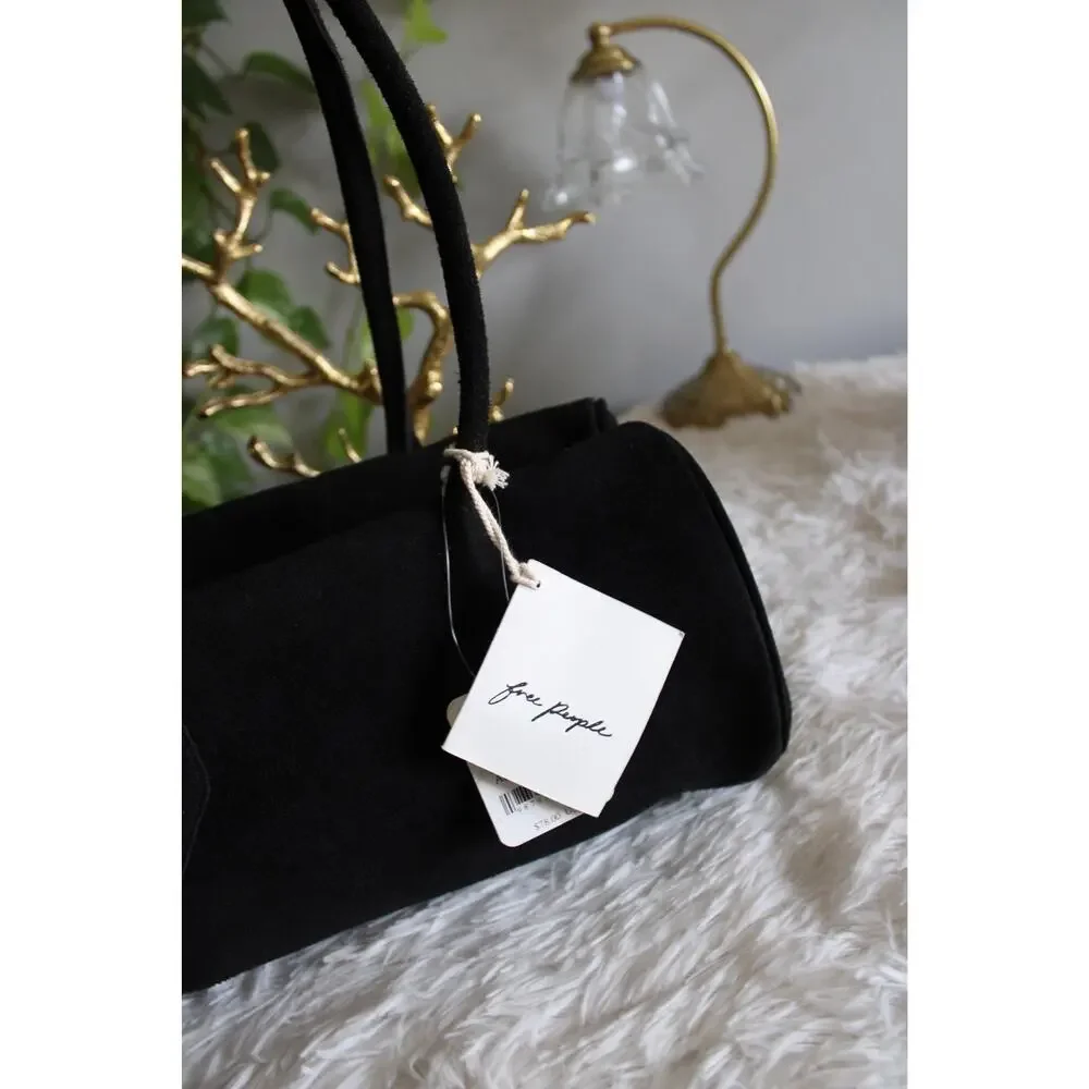 Free People Black Soft Structured Bowling Bag Tote NWT MSRP $78